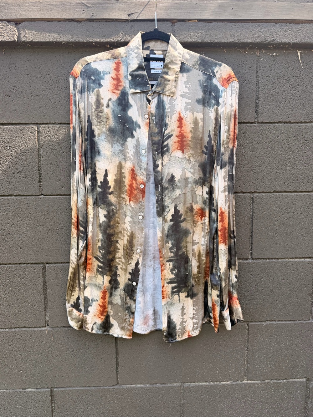 Zara Women's Forest Print Button-Up Shirt - Multicolor